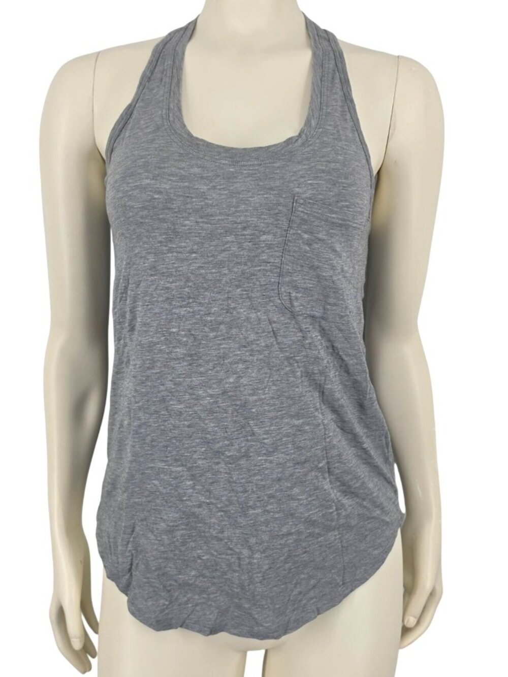 Women's Lululemon Gray Razorback Pocket Tank Top Shirt Small Stretch Casual
